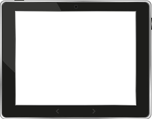 Image showing Black vector tablet pc with white screen