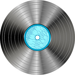 Image showing vinyl record with blue label isolated