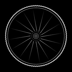 Image showing Bike wheel - vector illustration on black