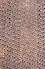 Image showing Rusty metal bridge fragment. 