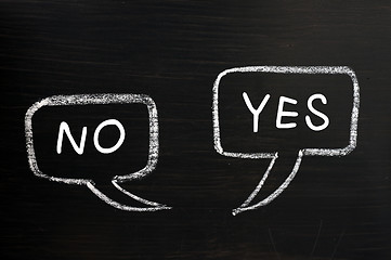 Image showing Speech bubbles for Yes and No