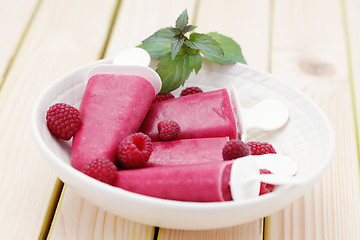 Image showing raspberry ice creams