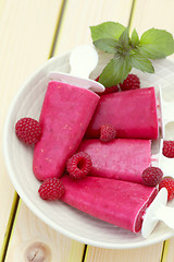 Image showing raspberry ice creams