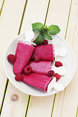 Image showing raspberry ice creams