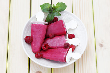 Image showing raspberry ice creams