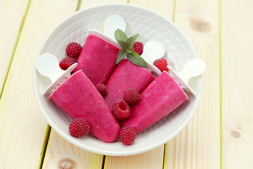 Image showing raspberry ice creams