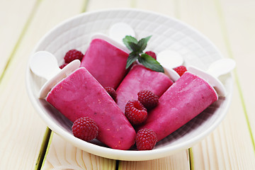 Image showing raspberry ice creams