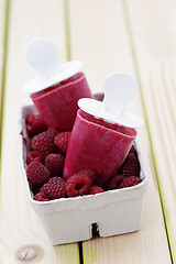 Image showing raspberry ice creams