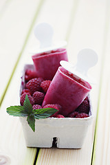 Image showing raspberry ice creams