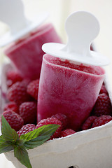 Image showing raspberry ice creams