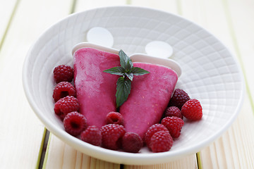 Image showing raspberry ice creams