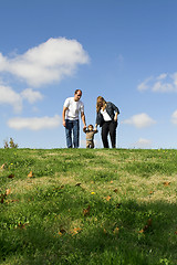 Image showing family walking on field