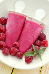 Image showing raspberry ice creams