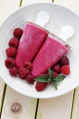 Image showing raspberry ice creams