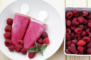 Image showing raspberry ice creams