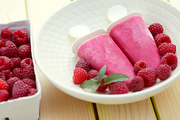 Image showing raspberry ice creams