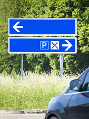 Image showing blue road sign