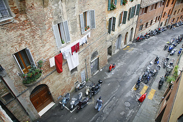 Image showing Parked scooters