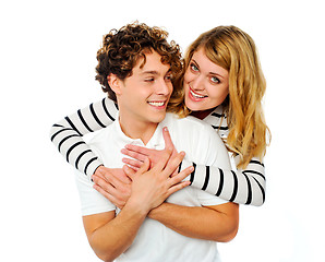 Image showing Attractive young couple hugging each other