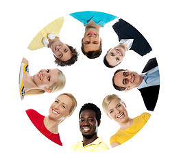 Image showing Circle shaped collage with diversified people