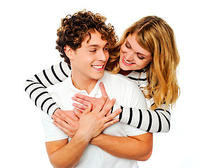 Image showing Smiling playful couple having fun