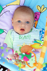 Image showing Baby with big blue eyes