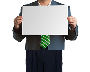 Image showing business man with blank board