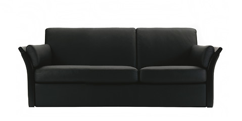 Image showing black leather sofa isolated on white background