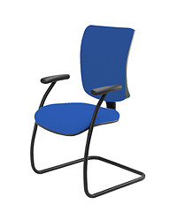 Image showing blue office chair isolated