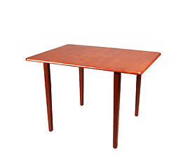 Image showing Wooden table on white background