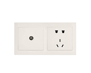 Image showing white electric outlet