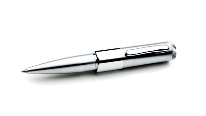 Image showing Close up of silver pen