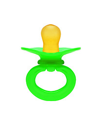 Image showing Green baby's dummy isolated