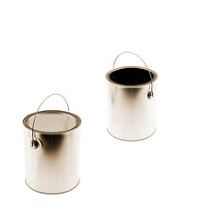 Image showing two cans with paint isolated on white