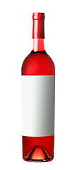 Image showing red wine in bottle isolated on white