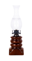Image showing Old dusty oil lamp isolated on white