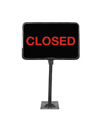 Image showing shop sign closed on white background