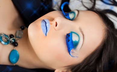 Image showing Beautiful Creative Fashion Makeup.Holiday Make-up