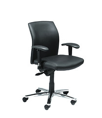 Image showing office chair from black leather