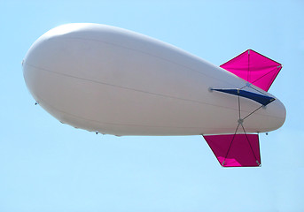 Image showing white airship in the blue sky