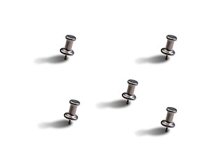 Image showing grey metal pushpin set isolated