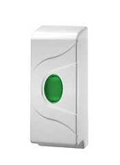 Image showing Soap plastic dispenser in white