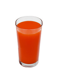 Image showing Tomato juice in glass isolated on white background
