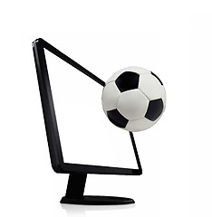 Image showing soccer on the tv