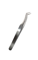 Image showing Pair of steel tweezers isolated