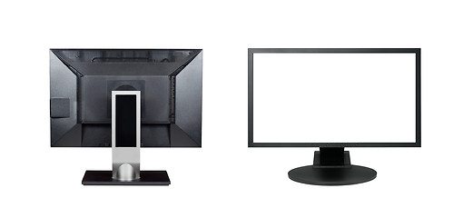 Image showing Two monitors isolated