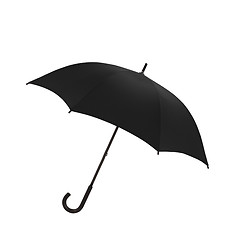 Image showing Black vintage umbrella isolated on white