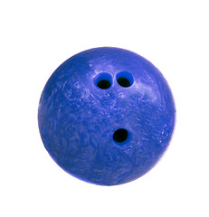 Image showing blue marbled bowling ball isolated