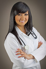 Image showing Smiling medical doctor with stethoscope