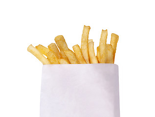 Image showing French fries in a white box isolated on white